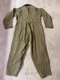 Early WWII US Army Air Force A-4 Flight Suit Size 42 No Belt Holes, Stains, READ