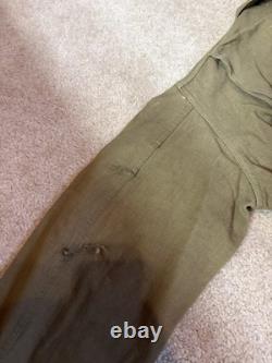 Early WWII US Army Air Force A-4 Flight Suit Size 42 No Belt Holes, Stains, READ