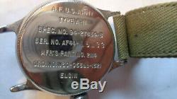 Elgin A-11 WWII US Military Watch 539 MVMT Pilot Coined Edge Case Army Air Force