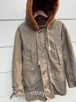 FITZWELL B-11 Military Flight Jacket 34 Air Forces US Army Parka Coat Hood WWII