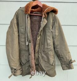 FITZWELL B-11 Military Flight Jacket 34 Air Forces US Army Parka Coat Hood WWII