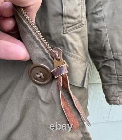 FITZWELL B-11 Military Flight Jacket 34 Air Forces US Army Parka Coat Hood WWII