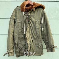 FITZWELL B-11 Military Flight Jacket 34 Air Forces US Army Parka Coat Hood WWII