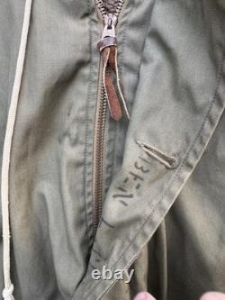 FITZWELL B-11 Military Flight Jacket 34 Air Forces US Army Parka Coat Hood WWII