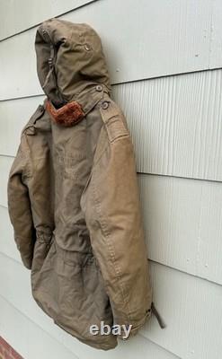 FITZWELL B-11 Military Flight Jacket 34 Air Forces US Army Parka Coat Hood WWII