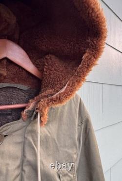 FITZWELL B-11 Military Flight Jacket 34 Air Forces US Army Parka Coat Hood WWII