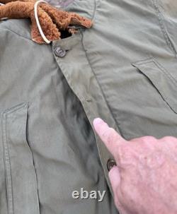 FITZWELL B-11 Military Flight Jacket 34 Air Forces US Army Parka Coat Hood WWII