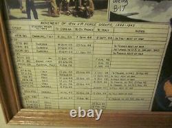 FRAMED WW2 U. S. 12 Th ARMY AIR FORCE GROUPING of CAPTAIN MEREDITH HARLOW V/G