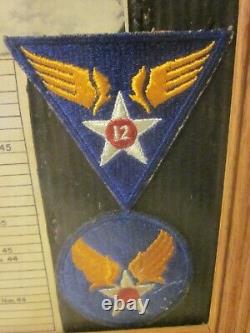 FRAMED WW2 U. S. 12 Th ARMY AIR FORCE GROUPING of CAPTAIN MEREDITH HARLOW V/G