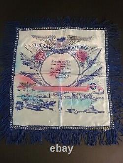 GENUINE WORLD WAR II U. S. Army Air Forces Silk Flag Banner Pillowcase 19 X 21