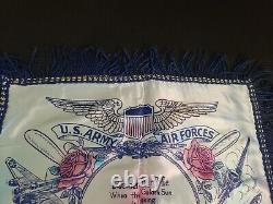 GENUINE WORLD WAR II U. S. Army Air Forces Silk Flag Banner Pillowcase 19 X 21