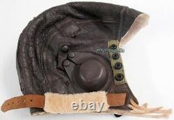 Genuine Fine WW2 US Army Air Forces B-6 Brown Leather Flying Helmet USAAF