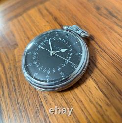 Hamilton WWII Army Air Corps Navigation 24H Pocket Watch with Shockproof Case