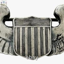 Josten Wwii Pilot Wings U. S. Army Air Corps Badge 3-1/16 Size Sterling Ww2 #262