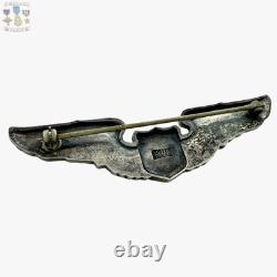 Josten Wwii Pilot Wings U. S. Army Air Corps Badge 3-1/16 Size Sterling Ww2 #262
