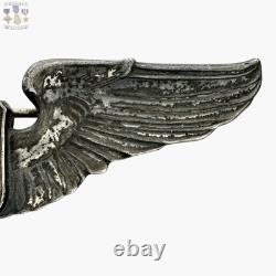 Josten Wwii Pilot Wings U. S. Army Air Corps Badge 3-1/16 Size Sterling Ww2 #286