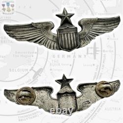 Josten Wwii Senior Pilot Wings Army Air Forces Badge 3 Size Sterling Ww2 #356