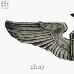 Josten Wwii Senior Pilot Wings Army Air Forces Badge 3 Size Sterling Ww2 #356