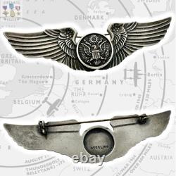 Juarez Wwii U. S. Army Air Corps Air Crew Wings Sterling Badge 3-1/4 Size Ww2