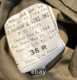 June 6, 1944 D-Day WWII U. S. 8th Army Air Force Wool Coat Field Jacket 36R