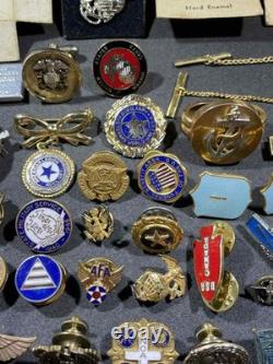 LOT x53 WW2 WWII Military Army Navy USN US Army Air Force USAAF Pins & Buttons