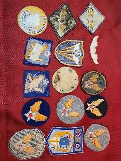 Lot Of WWII US Army Air Corps Bullion Felt Australian And CBI Made Patches