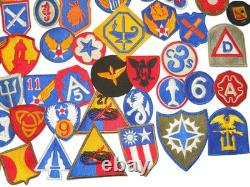 Lot of 100 WWII US Army & Air Force AAF Patches Insignia CBI ETO DR15