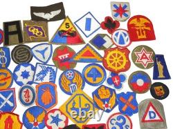 Lot of 100 WWII US Army & Air Force AAF Patches Insignia CBI ETO DR15