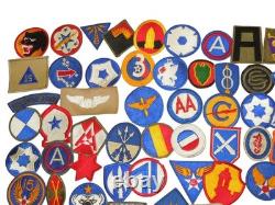 Lot of 100 WWII US Army & Air Force AAF Patches Insignia CBI ETO DR15