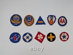 Lot of 10 WW2 Army & Air Force Insignia Patches