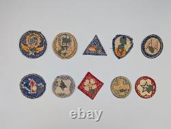 Lot of 10 WW2 Army & Air Force Insignia Patches