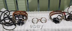 Lot of 3 WWII HS-33 Headset / Receivers Army Air Corps & Aviator Goggle/Glasses
