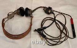 Lot of 3 WWII HS-33 Headset / Receivers Army Air Corps & Aviator Goggle/Glasses