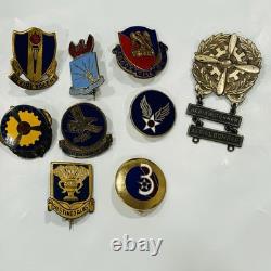 Lot of WW2 WWII Era US Army Air Force Insignia Pins Sterling Aviation School Vtg