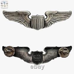 Lux? Wwii Us. Army Air Corps Pilot Wings Badge Luxenberg New York Sterling Ww2