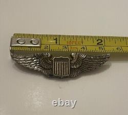 Lux? Wwii Us. Army Air Corps Pilot Wings Badge Luxenberg New York Sterling Ww2