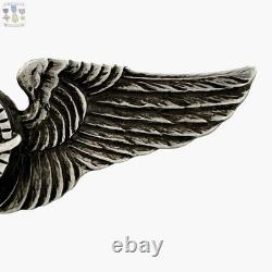 Luxenberg Wwii Army Air Corps Navigator Wings 2-1/16 Size Insignia Sterling