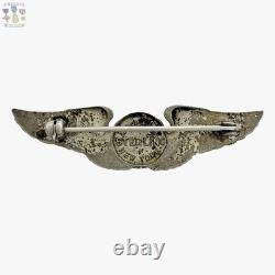 Luxenberg Wwii Army Air Corps Navigator Wings 2-1/16 Size Insignia Sterling