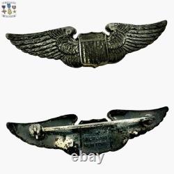 Luxenberg Wwii Army Air Corps Pilot Wings 2-1/16 Size Insignia Sterling