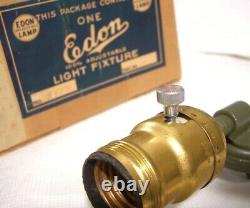 MINTY Antique NOS WWII U. S. Military EDON LAMP Articulated INDUSTRIAL LIGHT Army