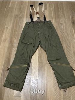 MINT WWII US Army Air Forces Type A-9 Flight Pants Alpaca Lined Suspenders SZ 40