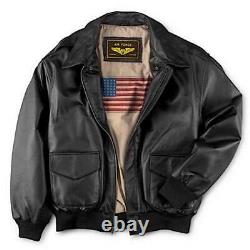 Men's WWII U. S Air Force A2 Leather Flight Bomber Jacket