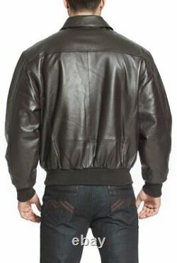 Men's WWII U. S Air Force A2 Leather Flight Bomber Jacket