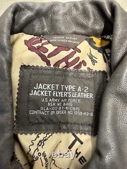 Men's WWII U. S Army Air Force JACKET TYPE A-2 FLYER'S LEATHER NSN NO. 8415