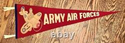 Museum Rarity WWII Univ. Of Vermont Army Air Forces Burnt Leather Seal Pennant