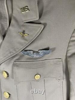 Named WW2 Pilots 12th US Army Air Corps Dress Jacket With Sterling Pilots Wings
