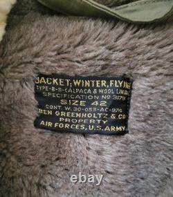 Near Mint WWII US Army Air Force Type B-11 Parka Jacket Coat Men's size 42