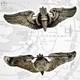 Norsid Sterling Wwii U. S. Army Air Corps Bombardier Wings Badge 3-1/8 Size