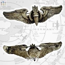 Norsid Sterling Wwii U. S. Army Air Corps Bombardier Wings Badge 3-1/8 Size