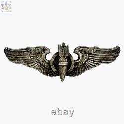 Norsid Sterling Wwii U. S. Army Air Corps Bombardier Wings Badge 3-1/8 Size